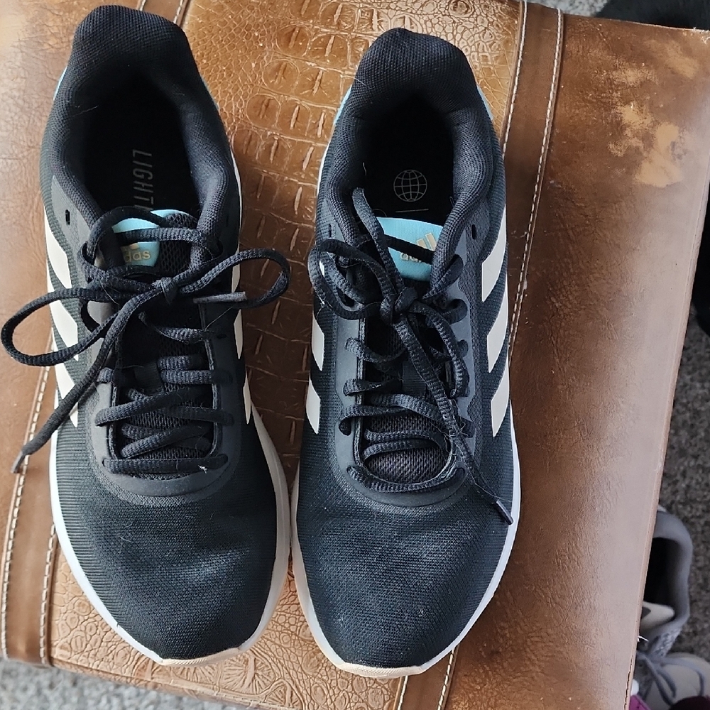 Adidas Black and White Running Shoes